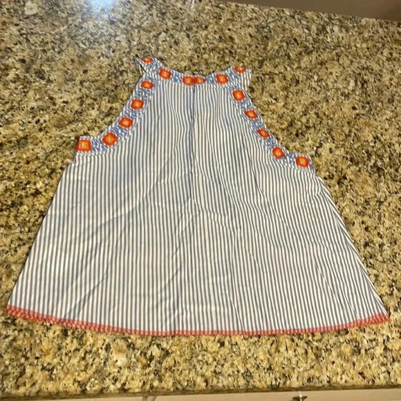 Tory Burch embroidered blue and white striped top size 4 - Picture 4 of 6